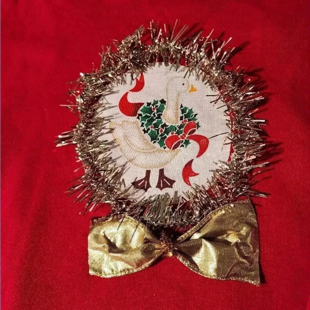 1 of a Kind Custom Handmade Ugly Christmas Sweater Glitter Bears Women's Plus 3X - Picture 7 of 10